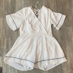 Trixxi white and black open back romper